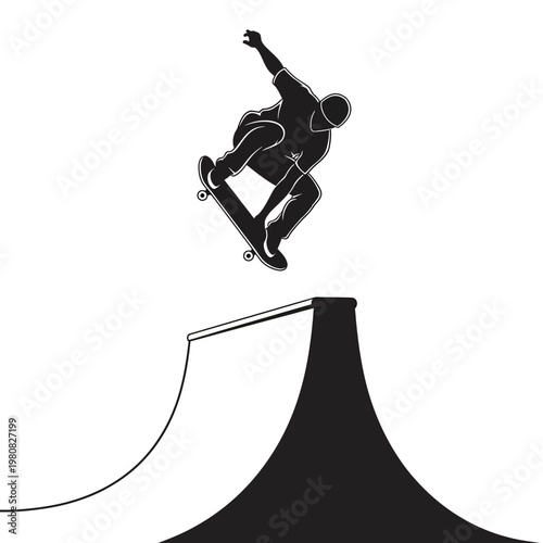 A skateboarder performs tricks on ramp