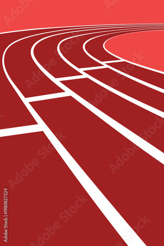 Running Track White Outline Simple Flat Vector for Background