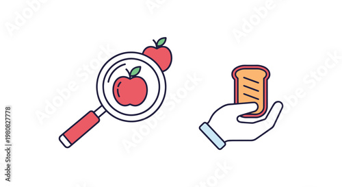 Food Processing Line art clean abstract shapes