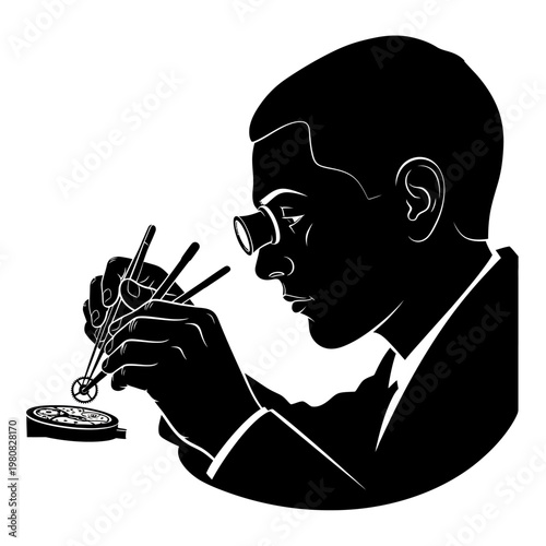 Man using tools to work on small object