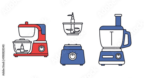 Food Processor Line art vector creative abstract minimal shapes