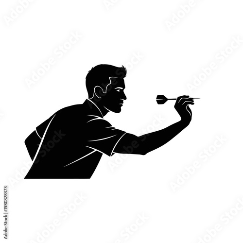 Man paints with brush on canvas