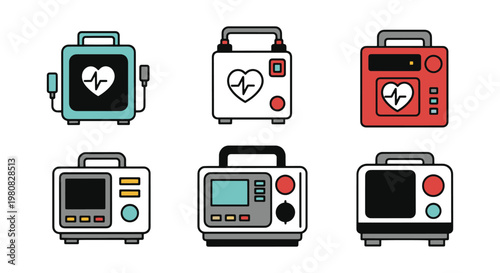 Defibrillator Line art vector clean abstract design illustration