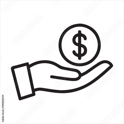 Hand holding a dollar coin symbolizing financial support and economic assistance