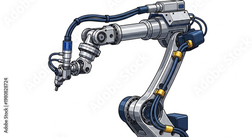 robotic arm holding a laptop