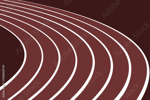 Running Track White Outline Simple Flat Vector for Background