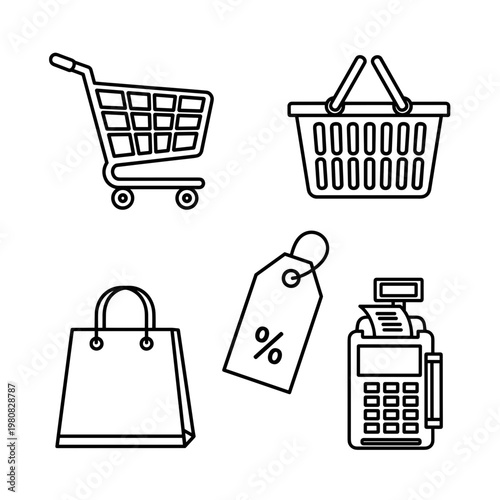 Shopping cart and retail icons 2.