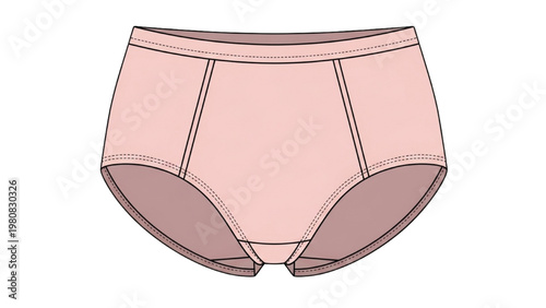 Vector CAD illustration of pink women's underwear design