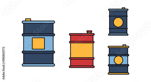 Hazard waste barrel Line art abstract clean illustration