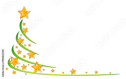 A greeting card with New year tree.