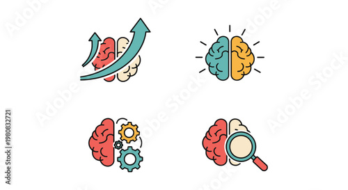 Brain Expansion Line art abstract clean illustration
