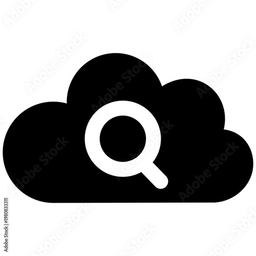 Cloud service vector icon. Cloud storage Illustration sign. Database symbol. Cloud drive logo.