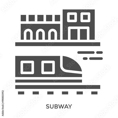 Subway Icon Line Style. Design Vector Illustration