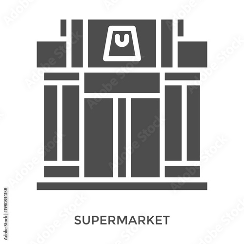 Supermarket Icon Line Style. Design Vector Illustration