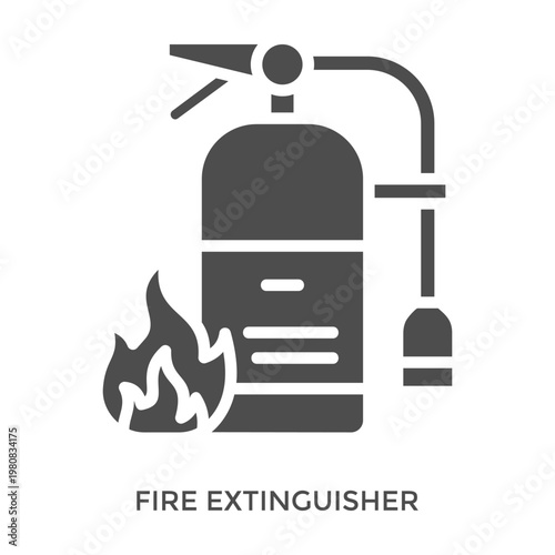 Fire Extinguisher Icon Line Style. Design Vector Illustration