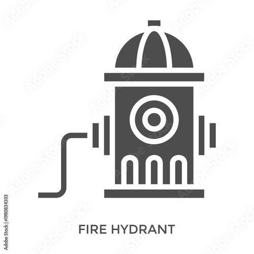 Fire Hydrant Icon Line Style. Design Vector Illustration