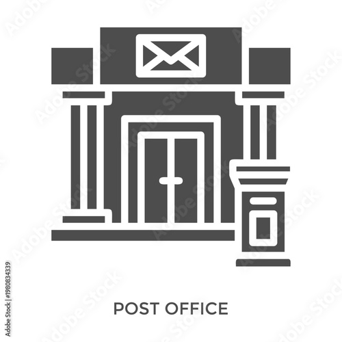 Post Office Icon Line Style. Design Vector Illustration