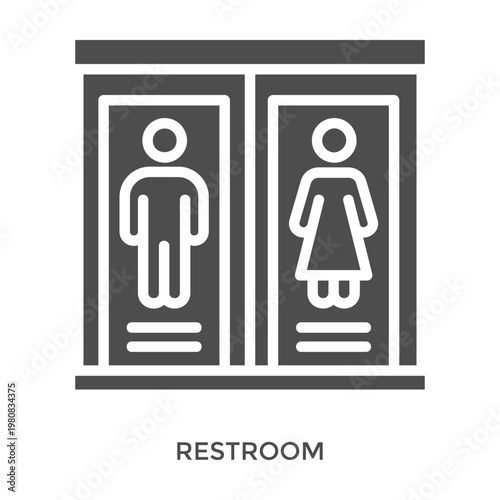 Restroom Icon Line Style. Design Vector Illustration