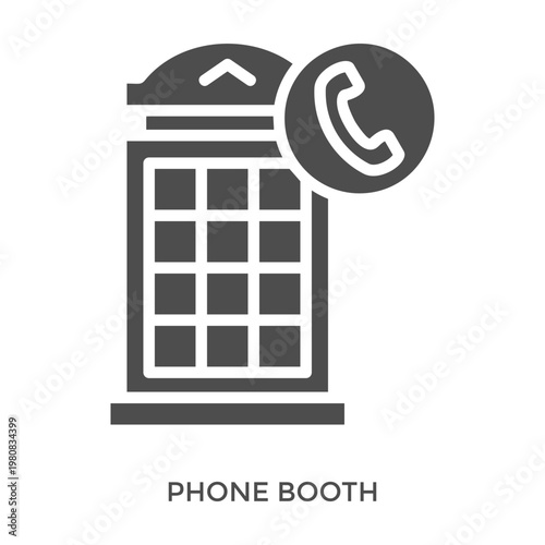 Phone Booth Icon Line Style. Design Vector Illustration