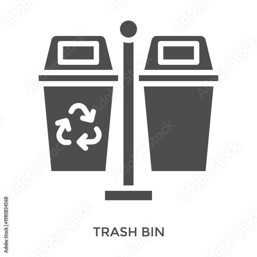 Trash Bin Icon Line Style. Design Vector Illustration