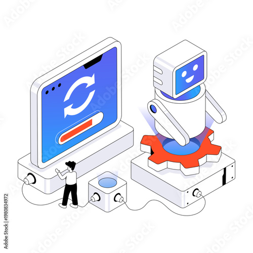 A colored design illustration of robot configuration 
