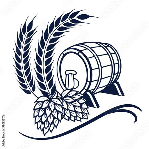 Craft beer logo a silhouette of a beer mug 