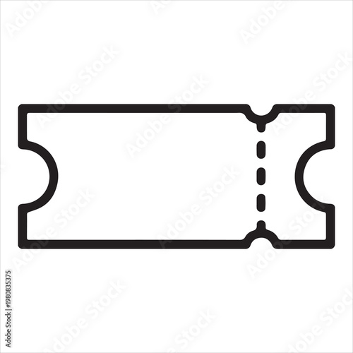 Simple outline icon of a blank ticket for events and admissions