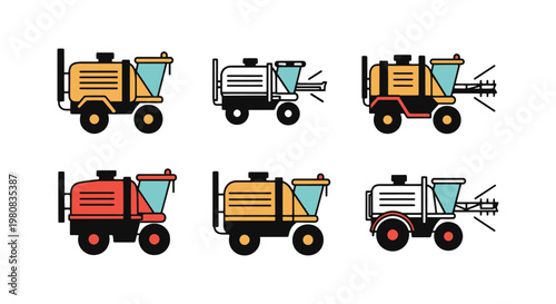 Field Sprayer Line art vector clean illustration