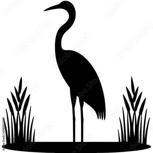 vector illustration of a crane