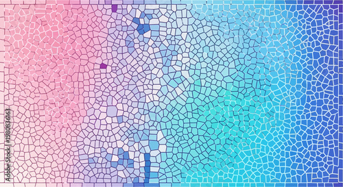 Abstract Mosaic Pattern with Pink and Blue Gradient.