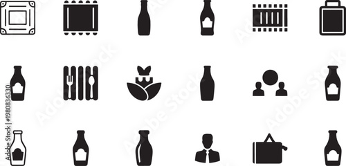 Black and white collection of various household and tools household tools kitchenware cleaning furniture