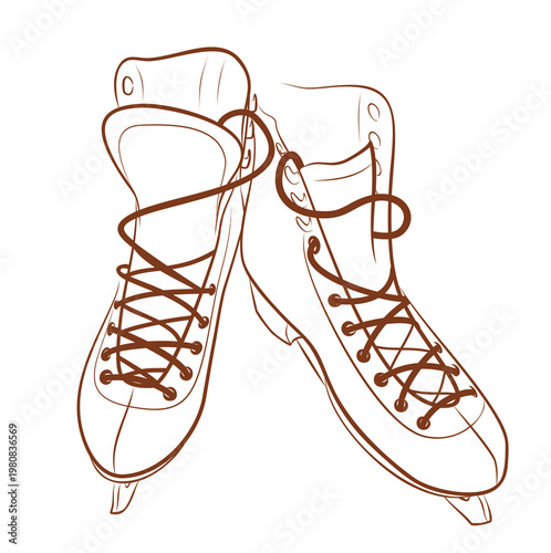 Sketch of the sports figured skates.