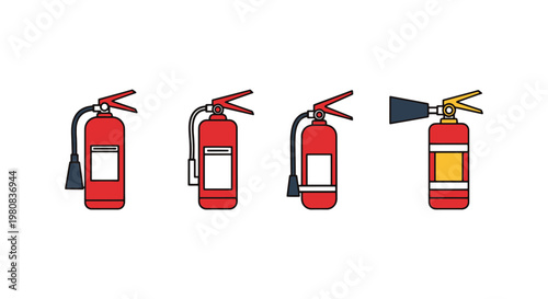 Fire Extinguisher Line art creative colorful abstract vector