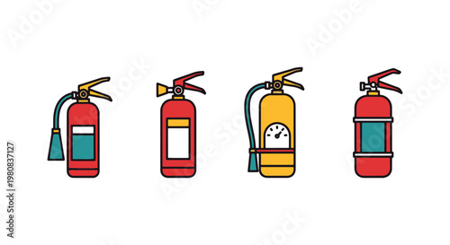 Fire Extinguisher Line art modern abstract shape vector