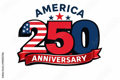 America 250th anniversary logo celebrating a quarter millennium of us history