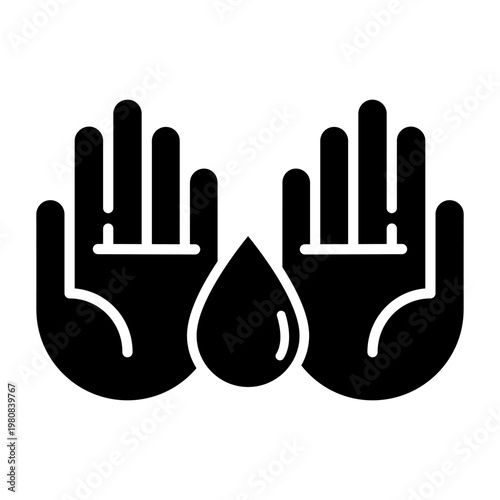 Hygiene vector icon. Wash hands illustration sign. purity symbol. Disinfection logo.