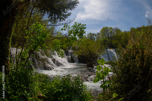 Vászonkép This 800-meter-long sequence of waterfalls and cascades with a vertical drop of 54 meters is the largest and longest waterfalls complex in the National Park