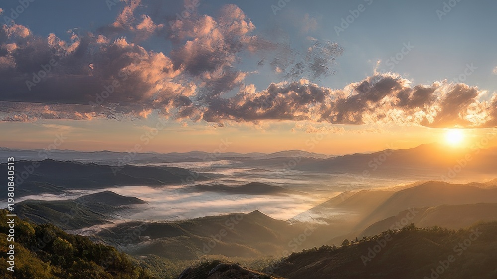 Obraz premium sunset in the mountains, sunset over the mountains, grand canyon sunset, grand canyon sunrise