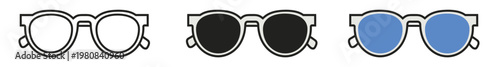 Fashionable Eyewear Options Clear, Dark Tinted, and Light Blue Lenses for Stylish Protection and Vision Correction