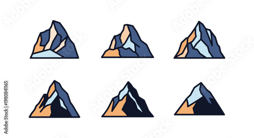 Dome Peak Line art vector set abstract creative design