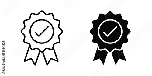 Badge icon set vector symbol in black filled and stroke style