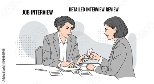Job Interview and Detailed Review: Two Businesswomen in a Professional Meeting