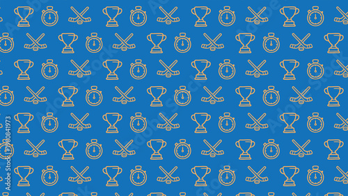 Hockey doodle vector pattern design