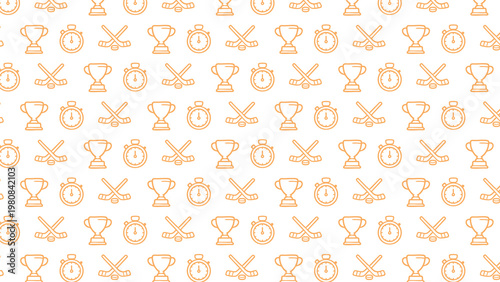 Hockey doodle vector pattern design