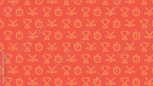Hockey doodle vector pattern design