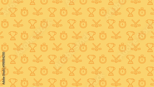Hockey doodle vector pattern design