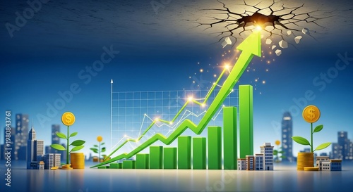 Financial growth chart illustration