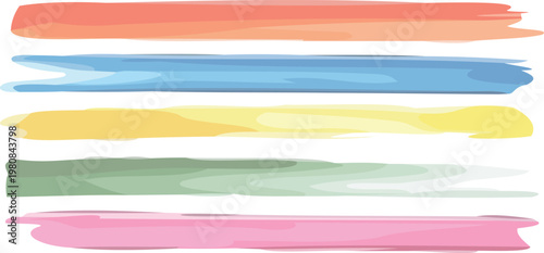 Abstract colorful brush strokes a vibrant palette of textured paint swashes on a white background