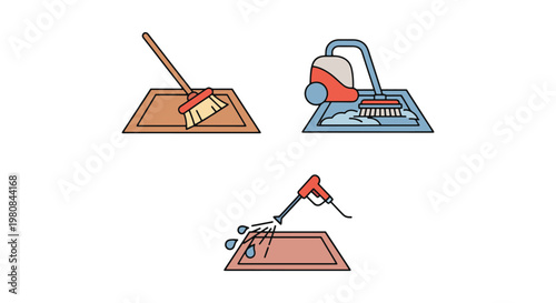 Door Mat Cleaner Line art creative modern abstract illustration