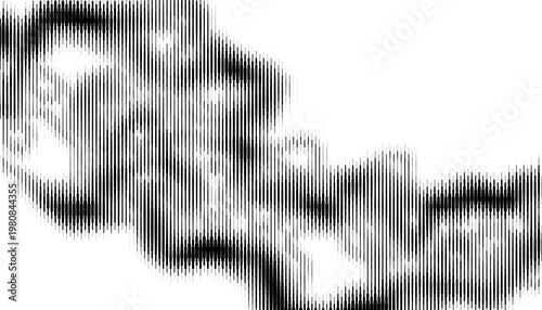 Black and white editable design element with smooth transition halftone effect with dynamic ways for sporty background and jersey design. Fully editable vector element. 